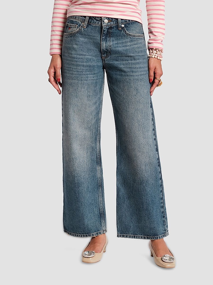 Women's Jessie High-Rise Wide-Leg Jeans - Medium Wash - Size 16