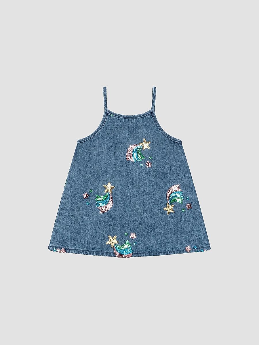 Baby Girl's, Little Girl's & Girl's Magot Sequined Denim Dress - Rainbow Star - Size 9