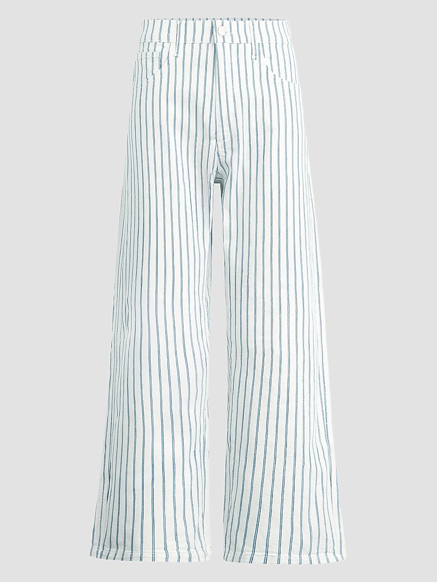 Women's The Mia Stripe Wide-Leg Ankle Jeans - Blue Multi Stripe - Size 32