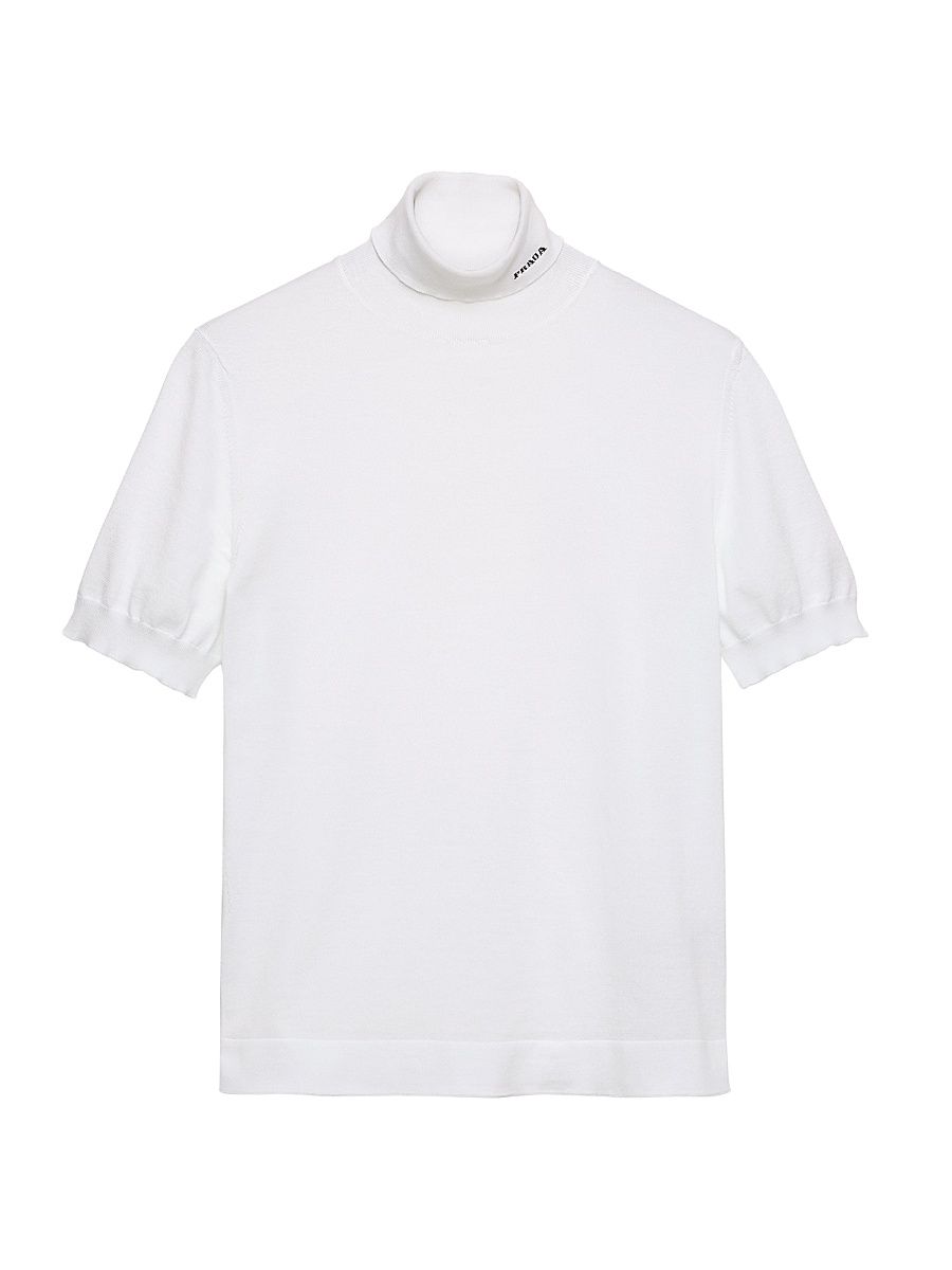 Men's Cotton Turtleneck Sweater - White - Size 46