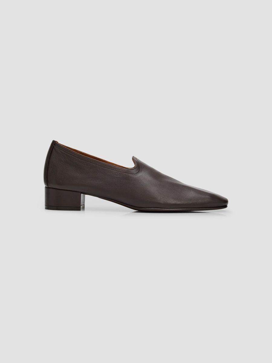 Herbert Levine Women's Soft Touch 30MM Leather Loafers - Soft Dark Brown - Size 12