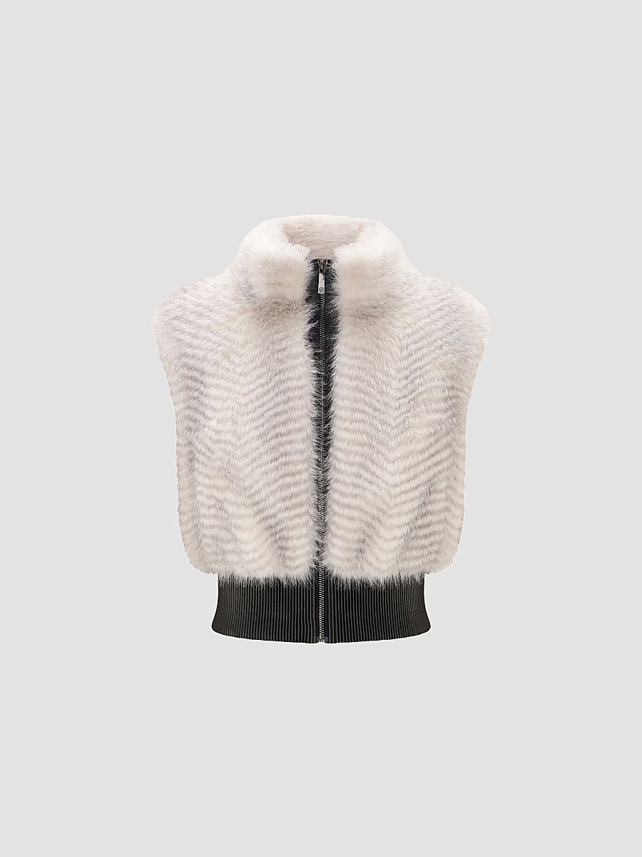 Lyla Grant Women's Faux Fur Cross Fox Vest - Cross - Size Large