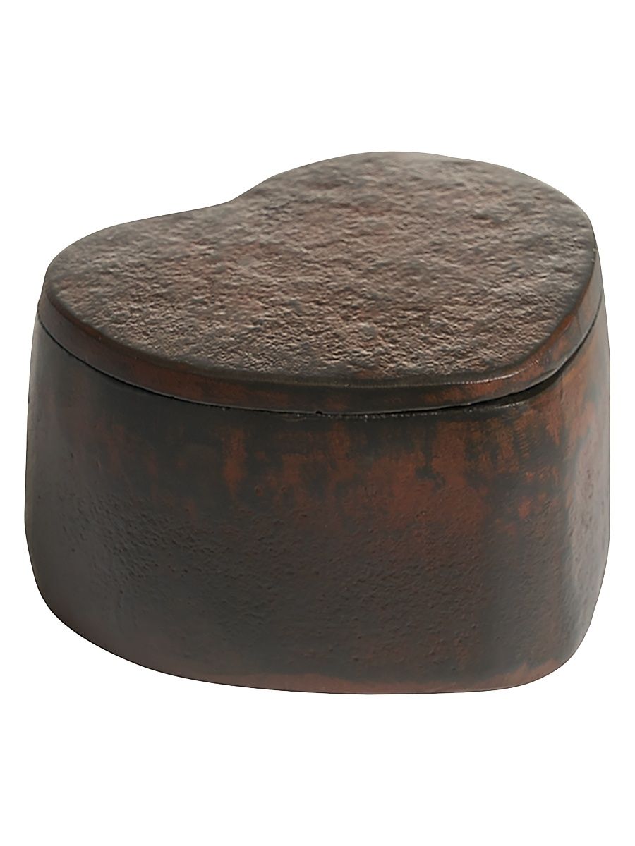 Amor Cast Iron Heart Box - Brown