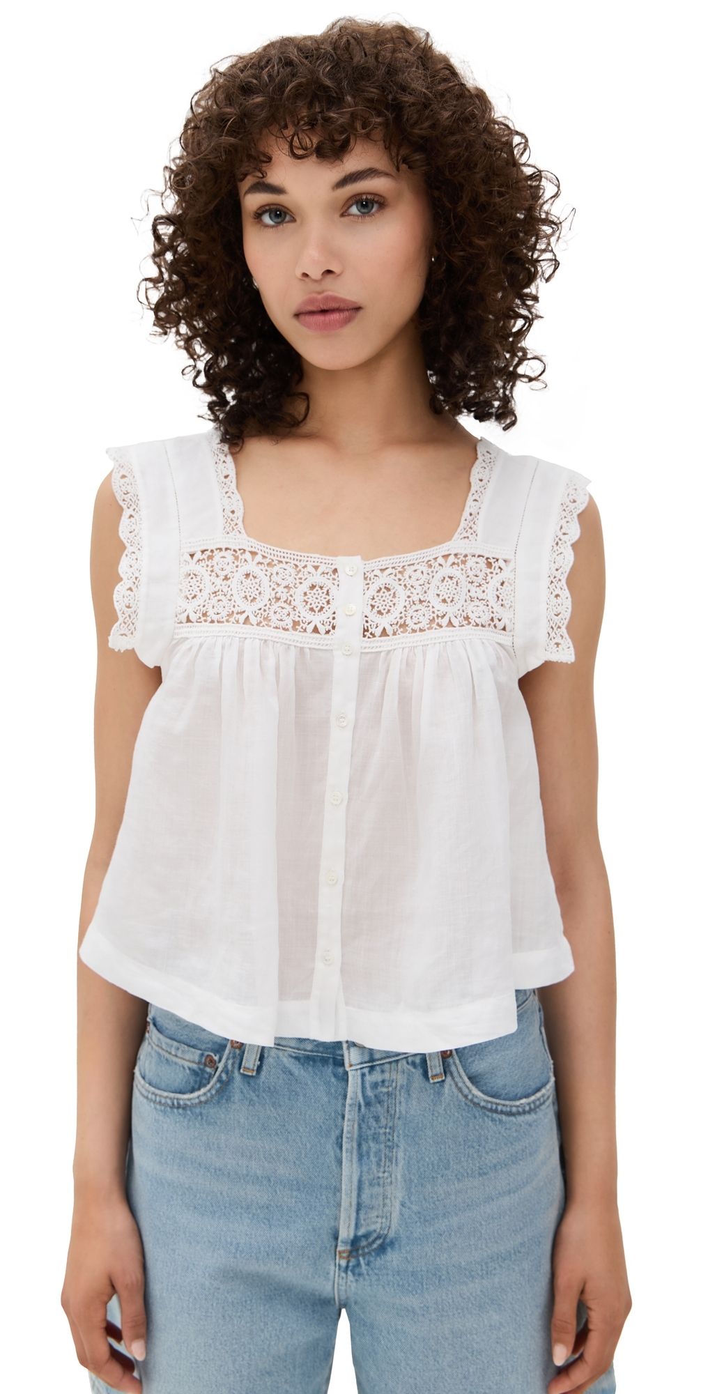 Citizens of Humanity Mia Embroidered Top White XS