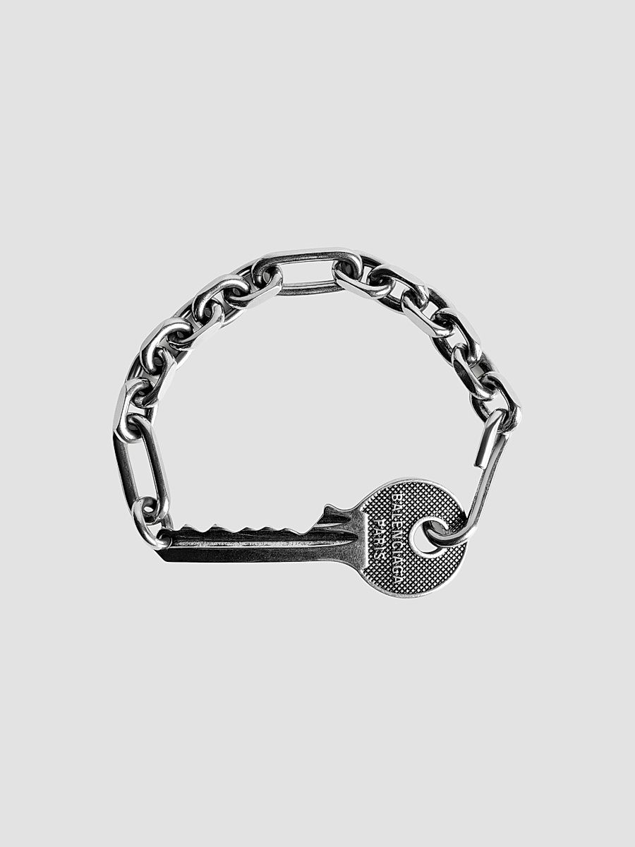 Balenciaga Men's Neverlost Bracelet - Antique Silver - Size Small