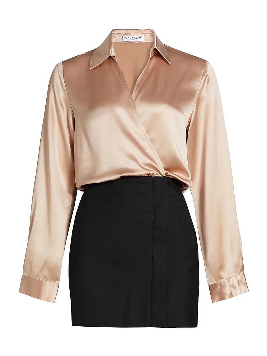 Women's Joanna Mix Media Dress - Sand Black Colorblock - Size XL