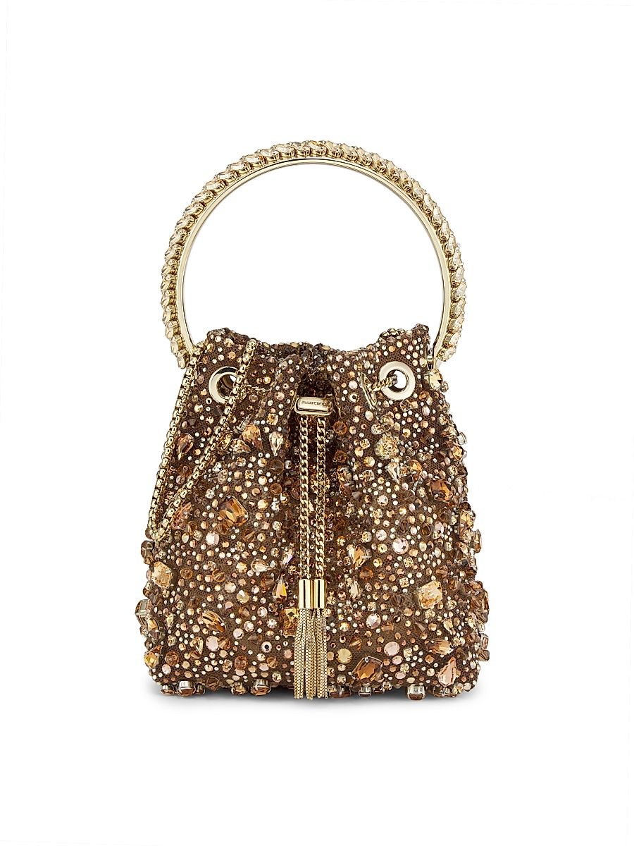 Women's Bon Bon Crystal-Embellished Top Handle Bag - Tan Mix Light Gold