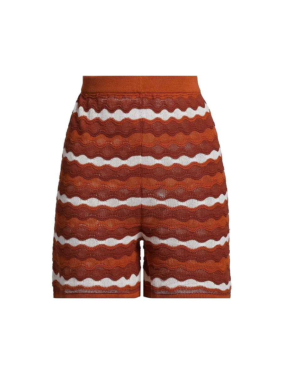 Women's Mullu Chevron Shorts - Tobacco Ivory - Size XL