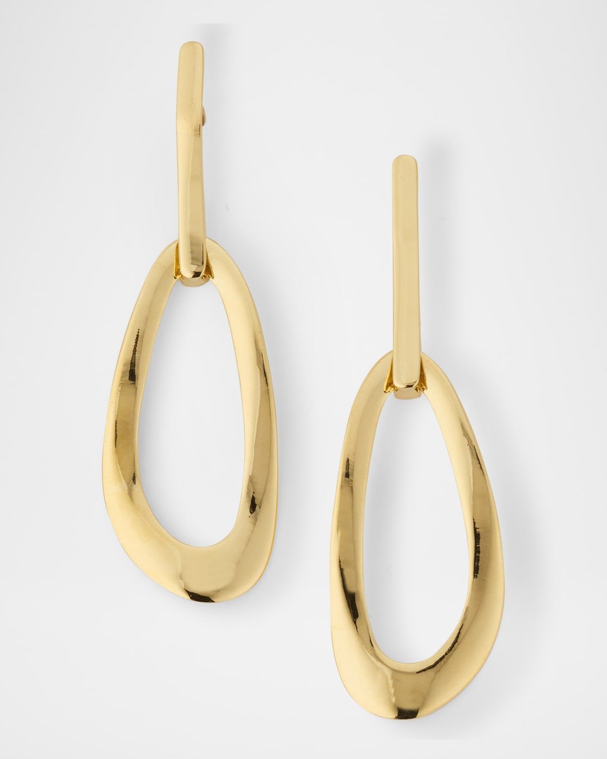 18K Classico Mix Texture Open Disc Post Earrings