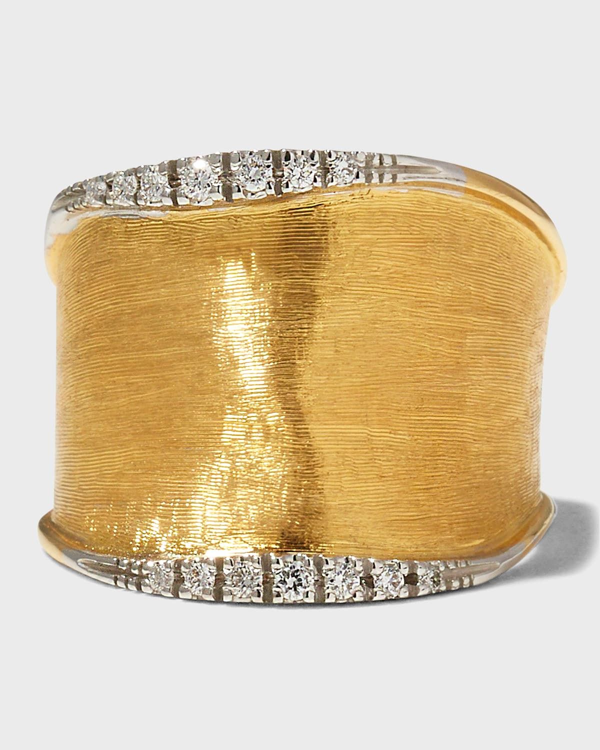 Lunaria 18K Gold Medium Band Ring with Diamonds