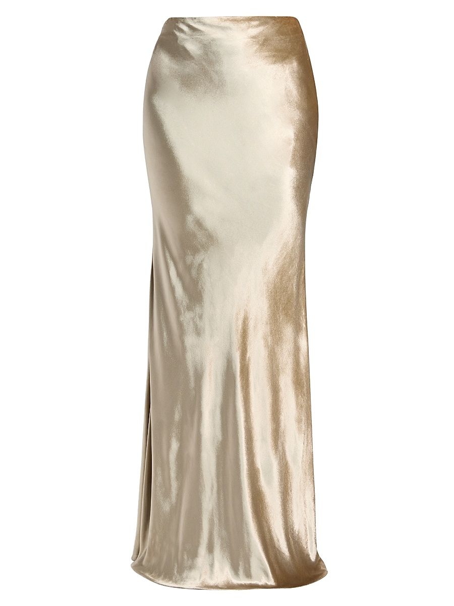 Women's Linnet Velvet Maxi Skirt - Champagne - Size 12