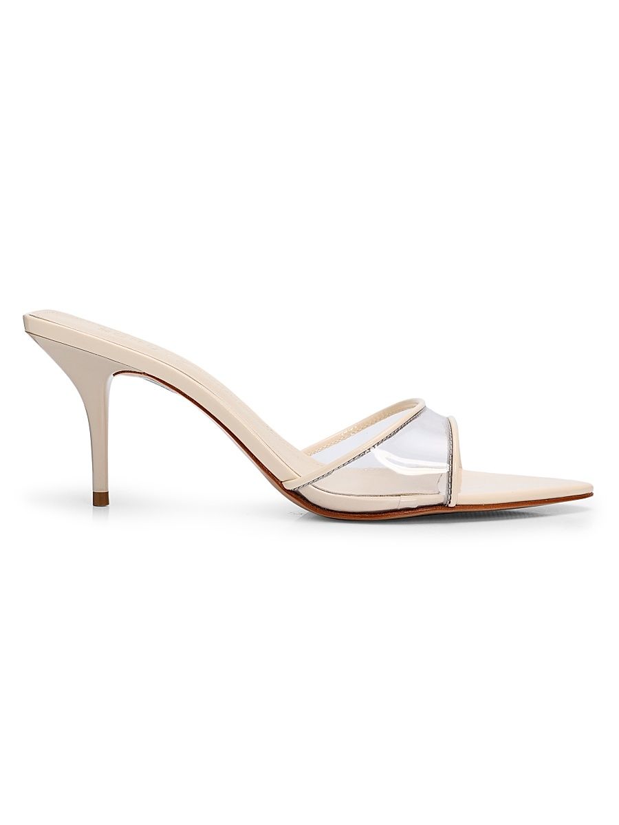 Women's Elodie Vinyl 75MM Patent Leather Sandals - Transparent White - Size 11