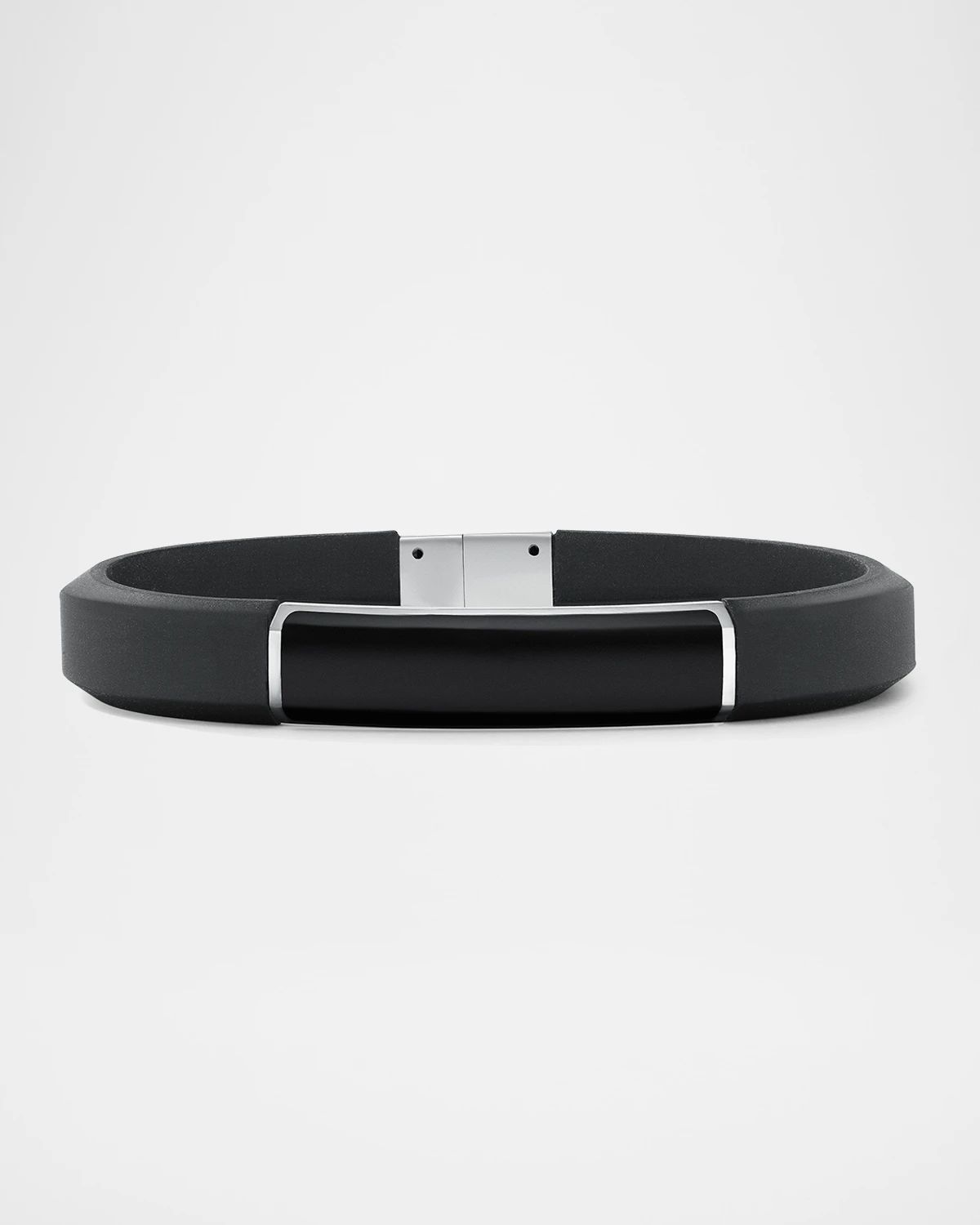 10mm Men & apos;s Streamline ID Rubber Bracelet