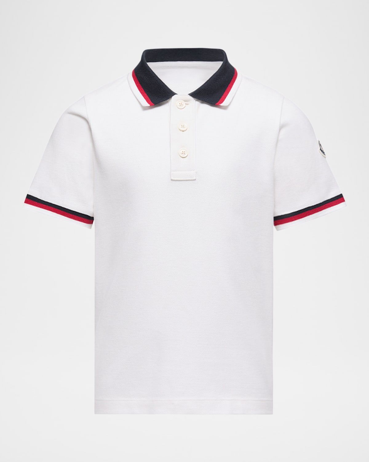 Boy & apos;s Tricolor-Trim Cotton Polo Shirt