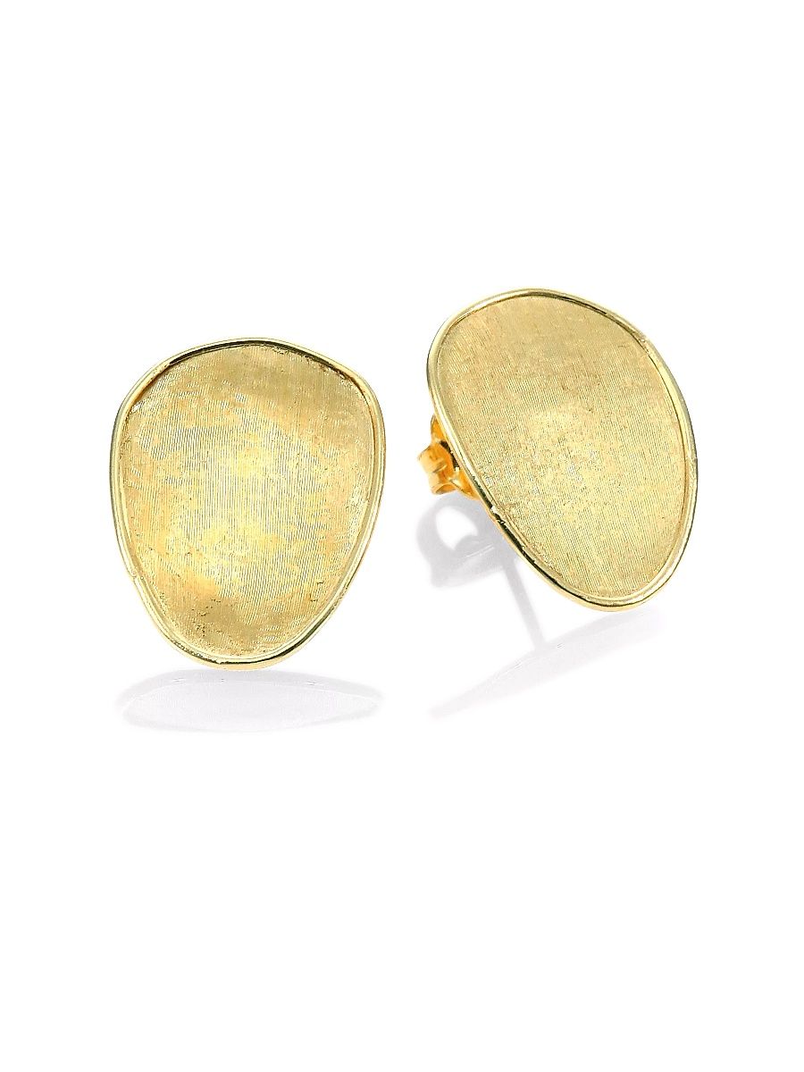 Lunaria 18K Yellow Gold Small Button Earrings - Gold