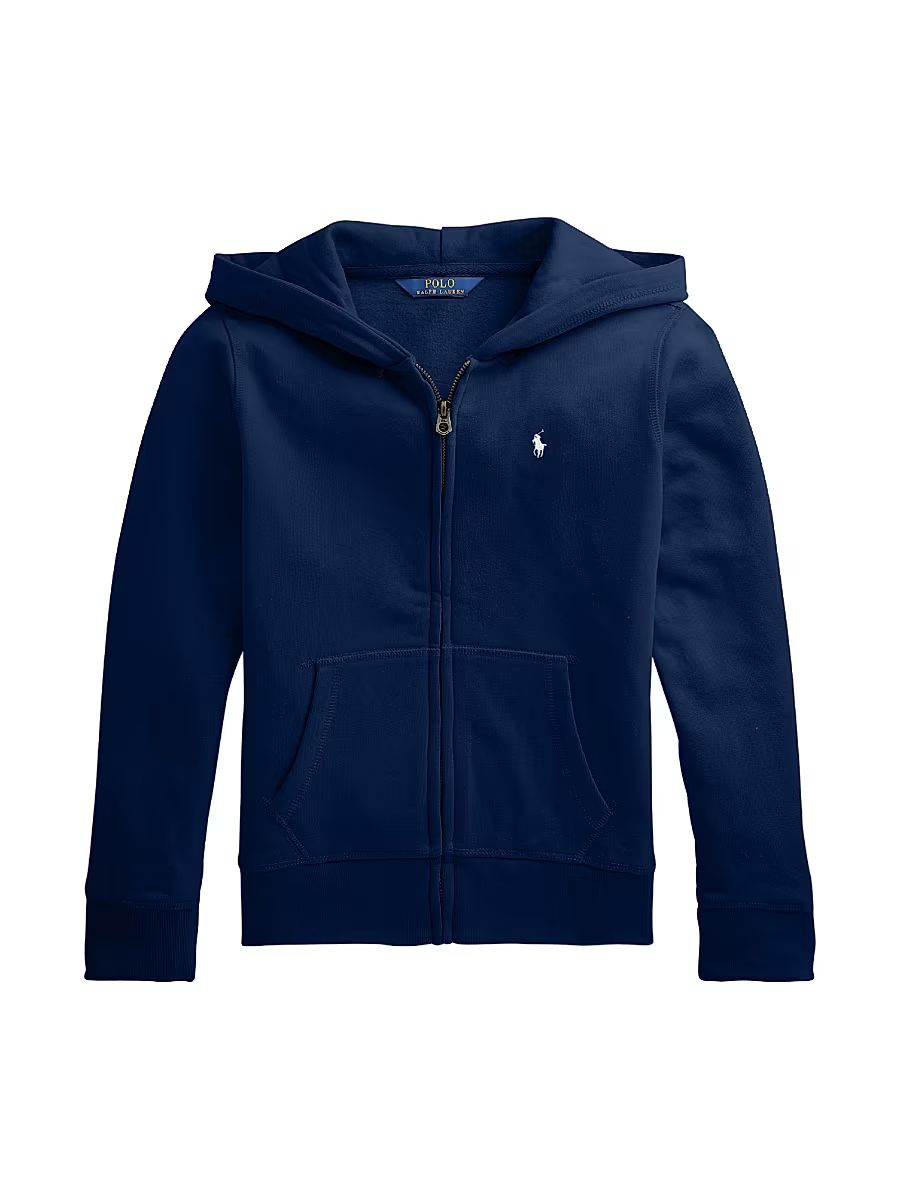 Polo Ralph Lauren Girl's Kid's Fleece Zip Hoodie - Newport Navy - Size 16