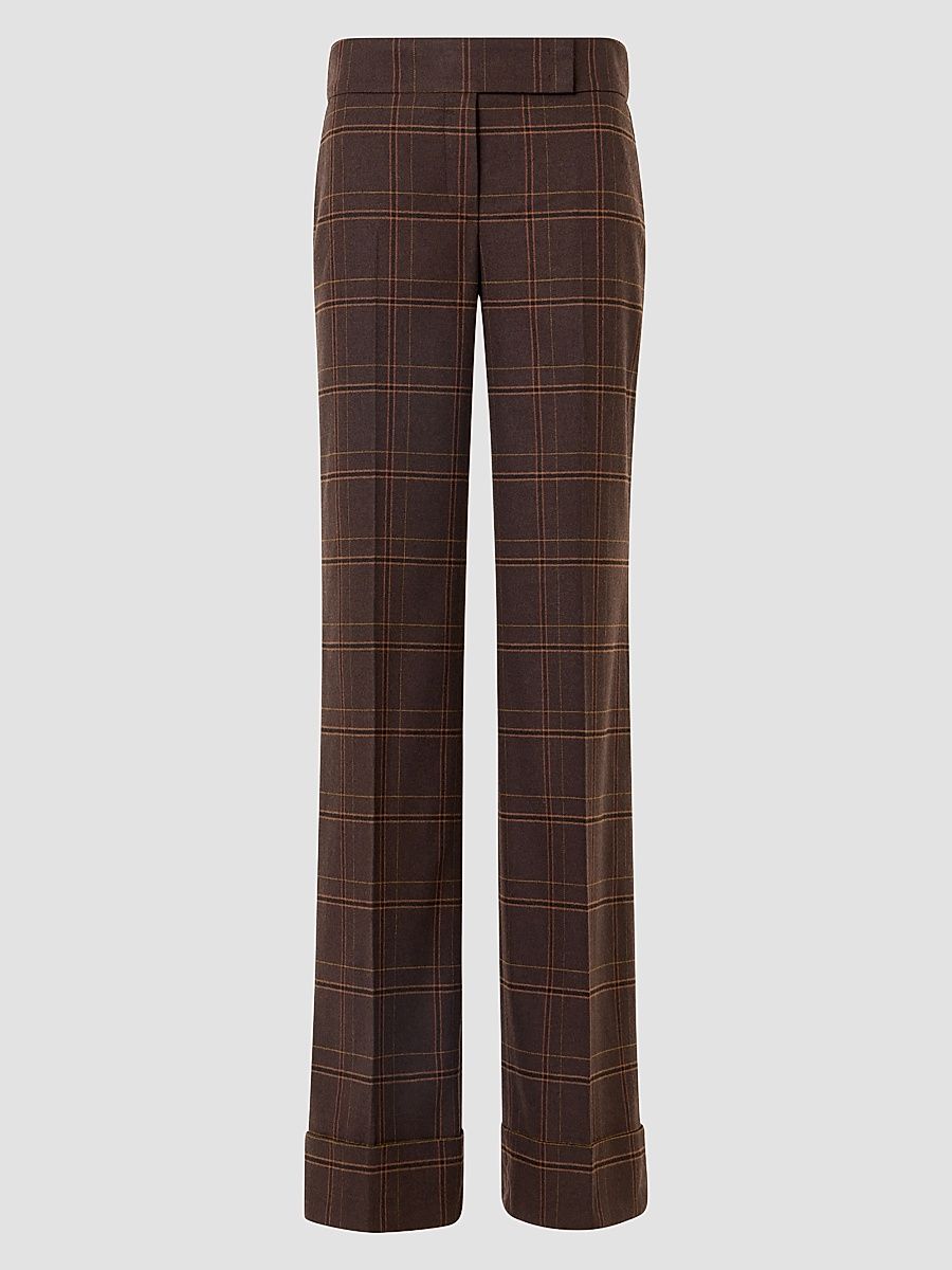 Women's Milly Blanket Check Flannel Pants - Espresso Caramel - Size 16
