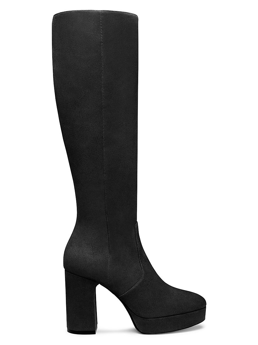 Women's Dayna 100MM Suede Platform Boots - Black - Size 9