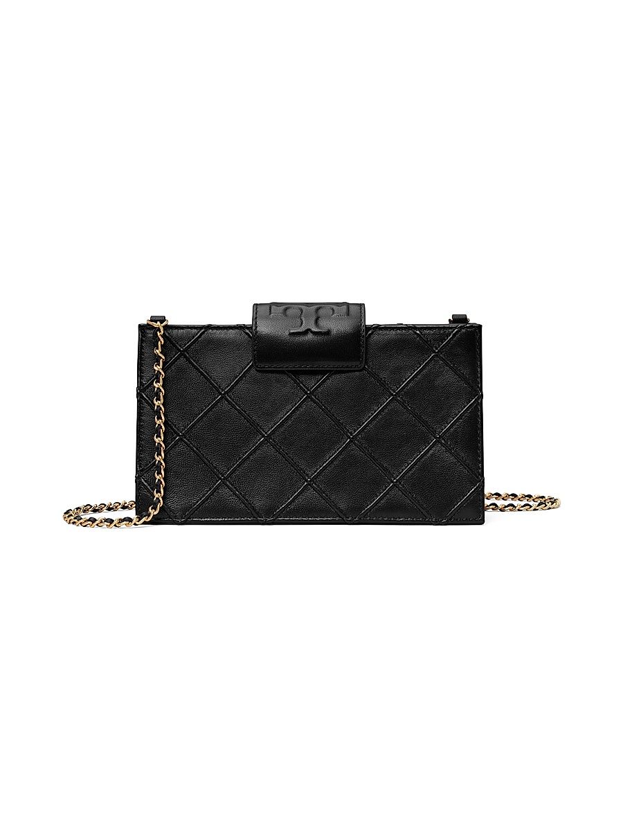 Women's Mini Fleming Quilted Leather Chain Wallet Bag - Black