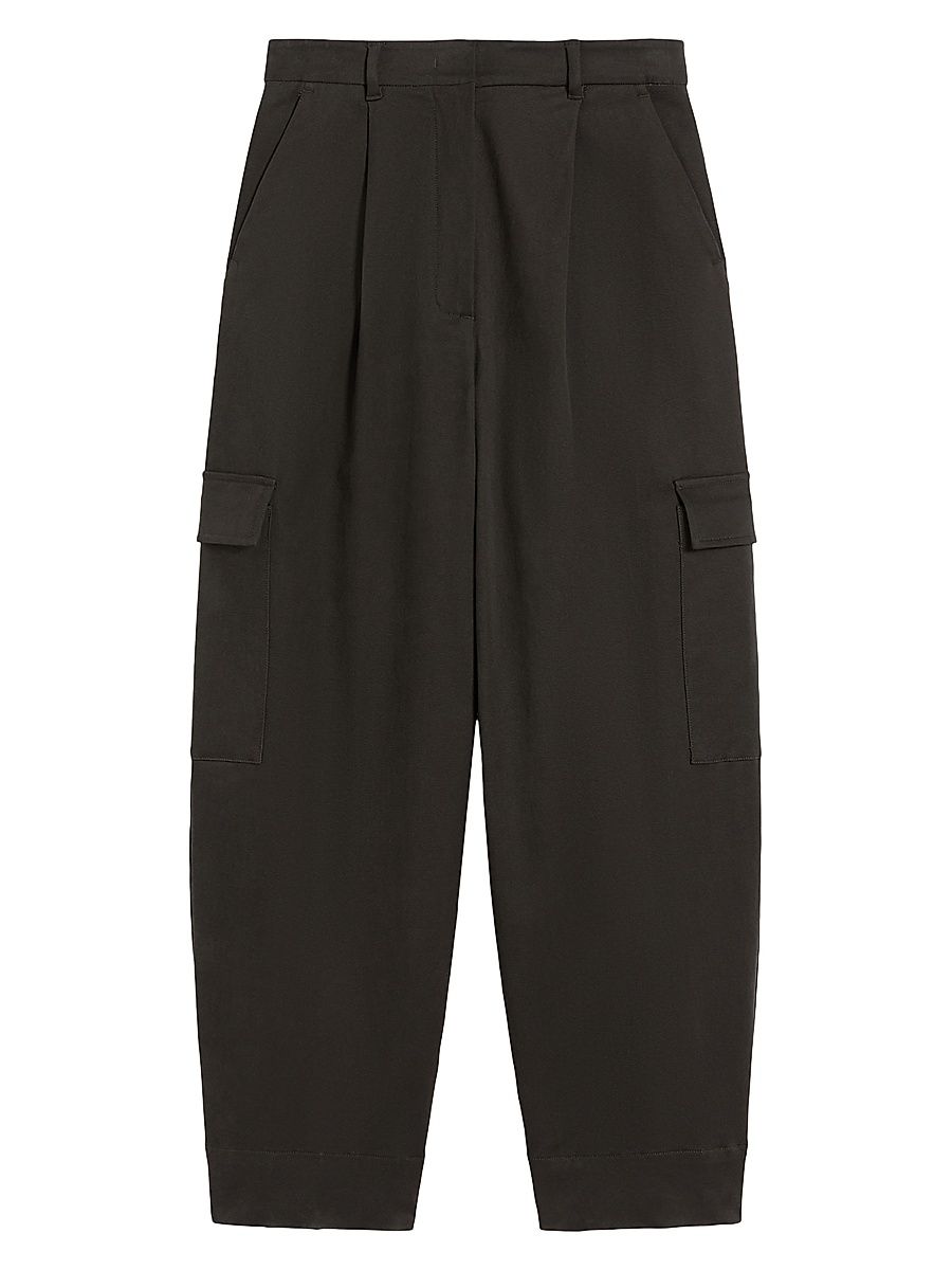 Women's Cotton Drill Cargo Trousers - Green - Size 12