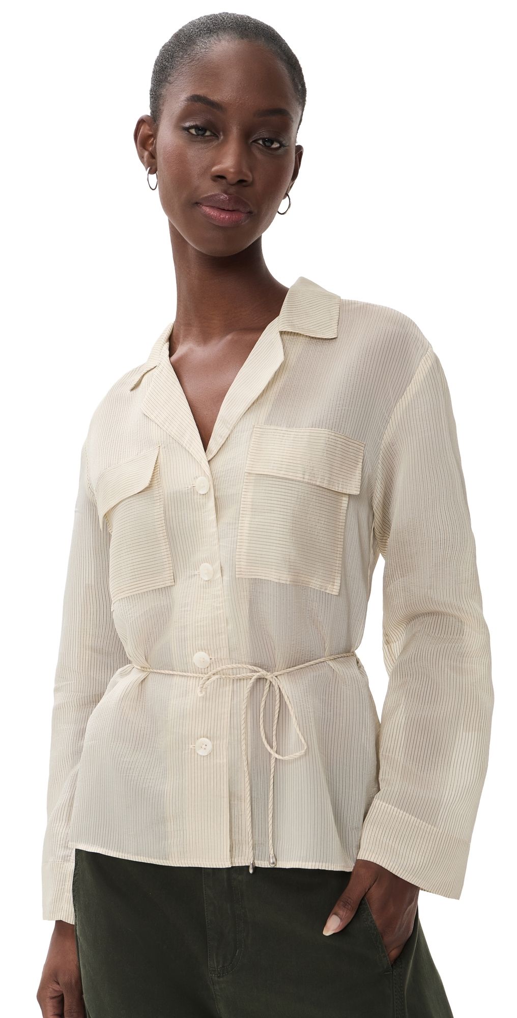 rag & bone Sonny Stripe Blouse whtst S