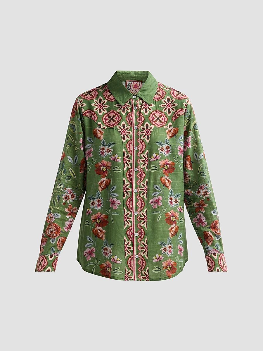 Johnny Was Women's Zarima Vintage Western Shirt - Zarima - Size XL