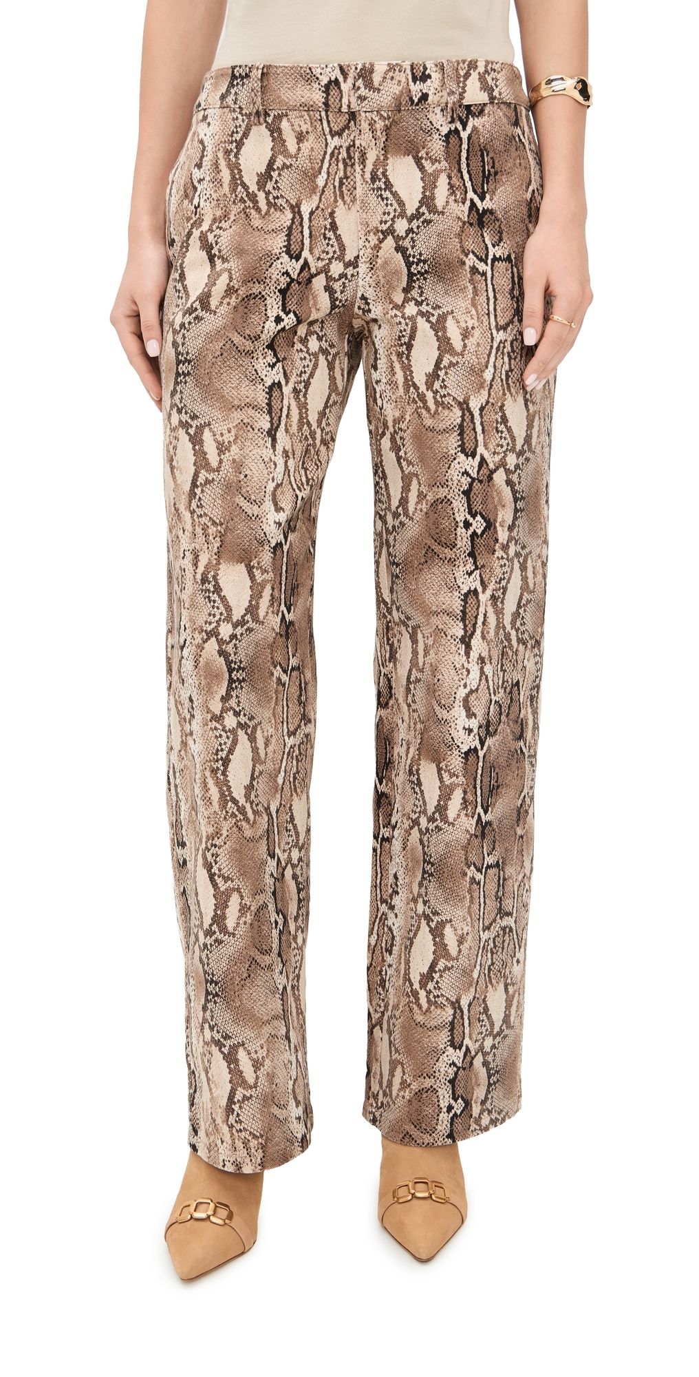 WAYF Savanna Pants Brown Snake XS
