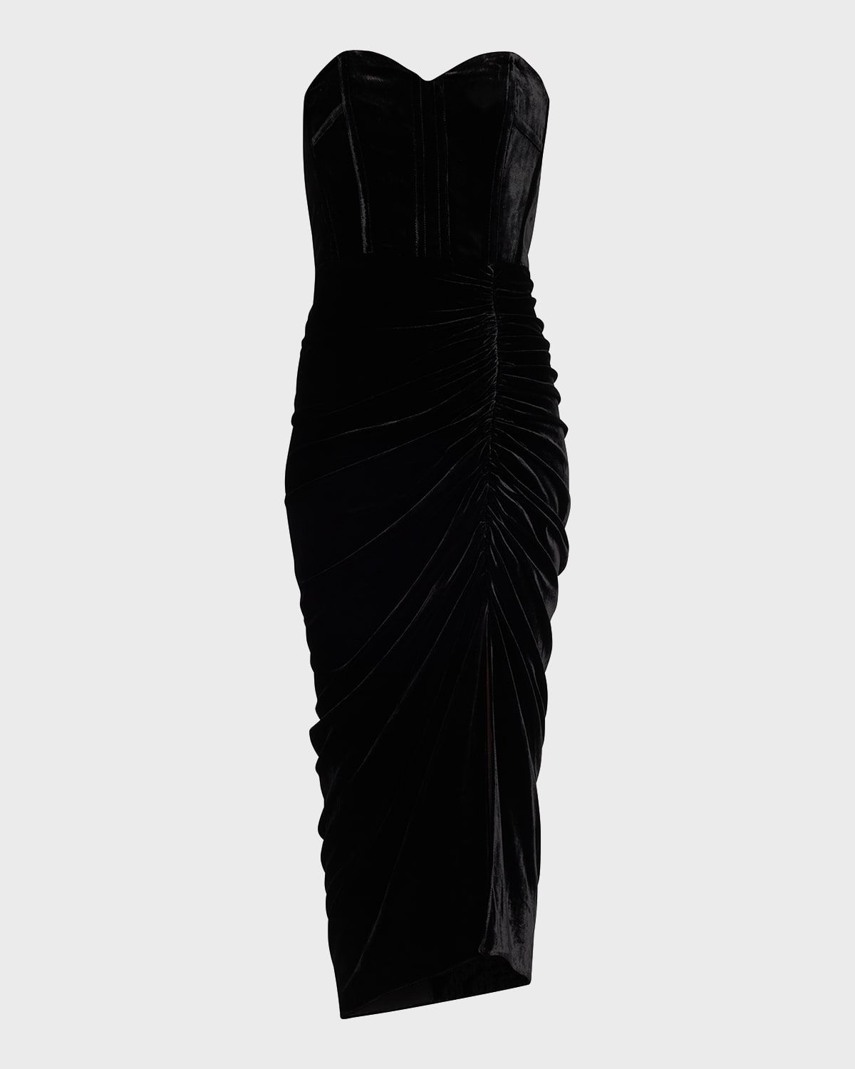 Plaza Strapless Ruched Midi Dress