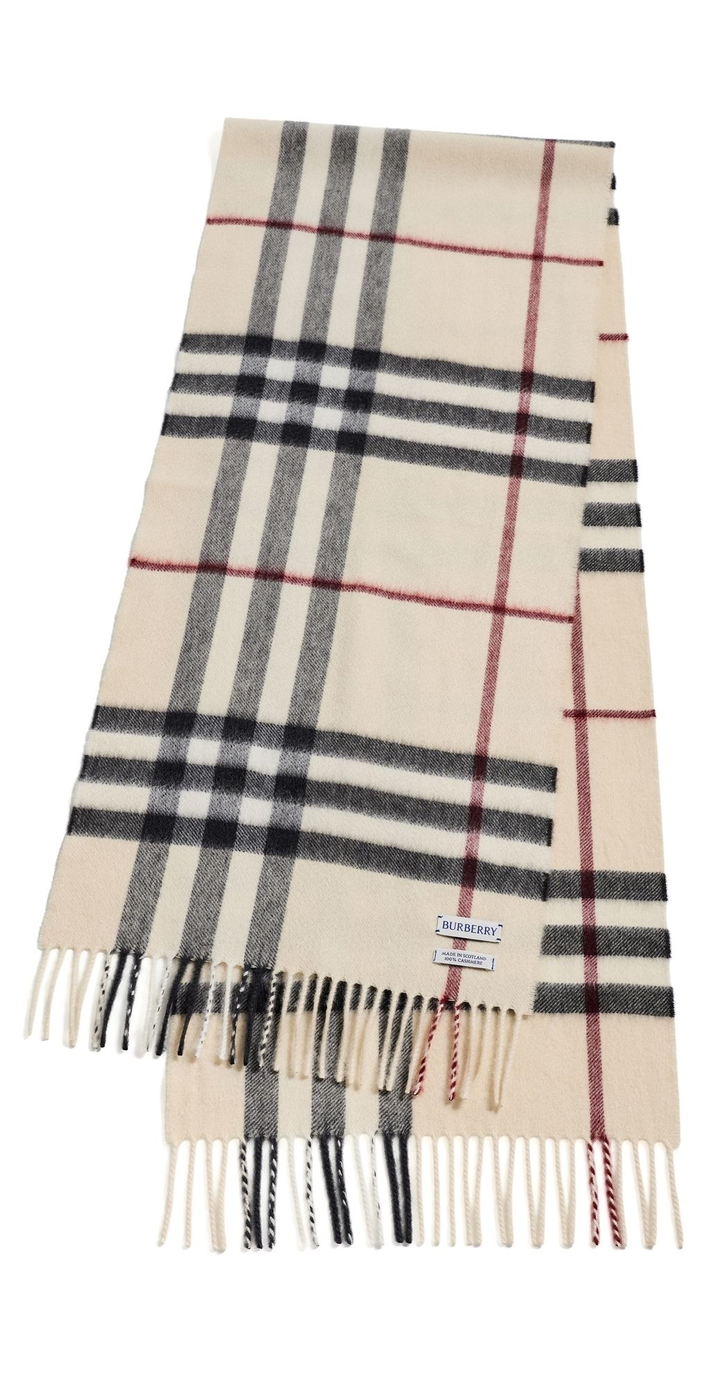 Burberry Check Cashmere Scarf Stone One Size