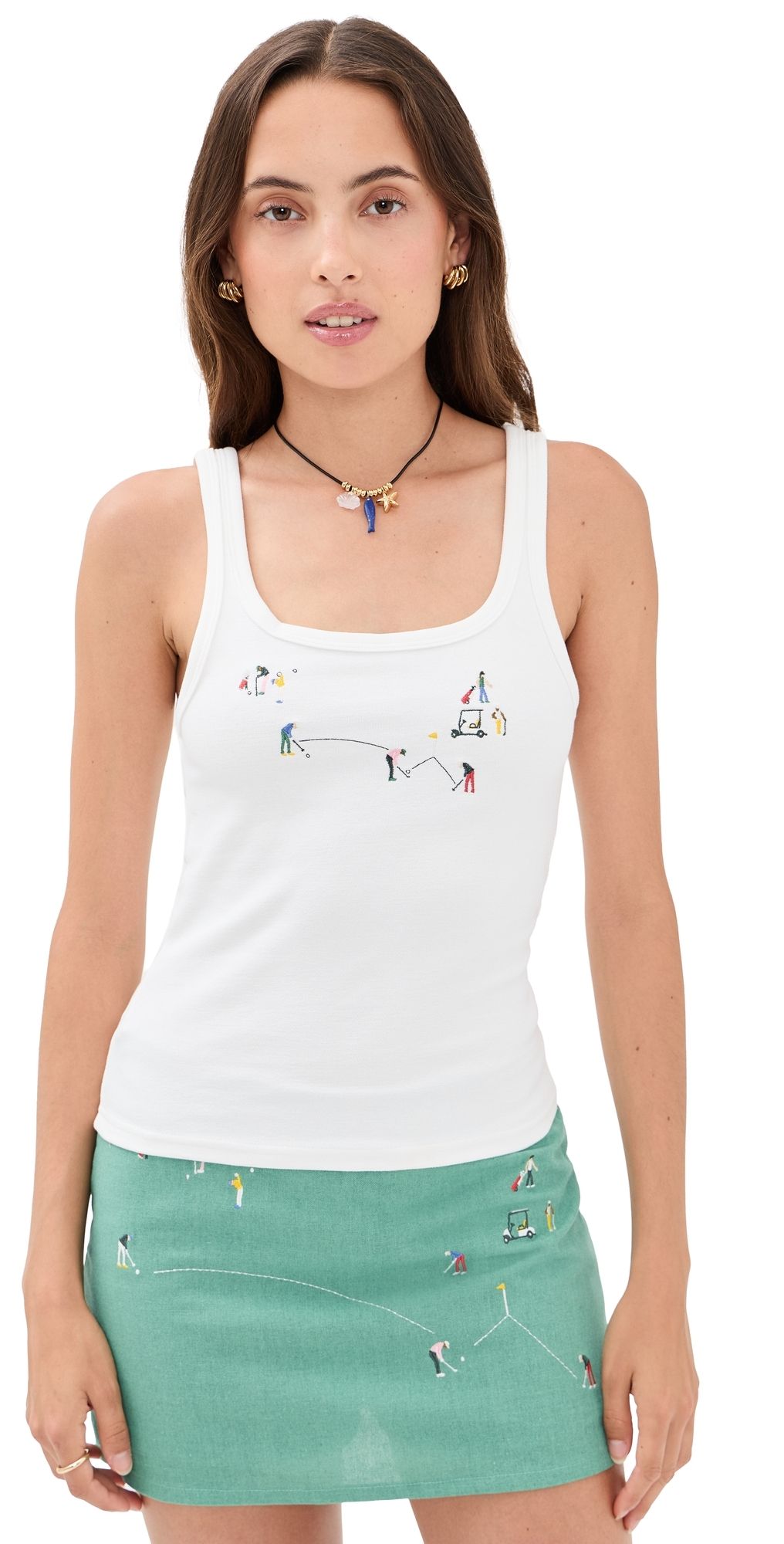 Yellow the Label Golf Scene Tank Top White XS