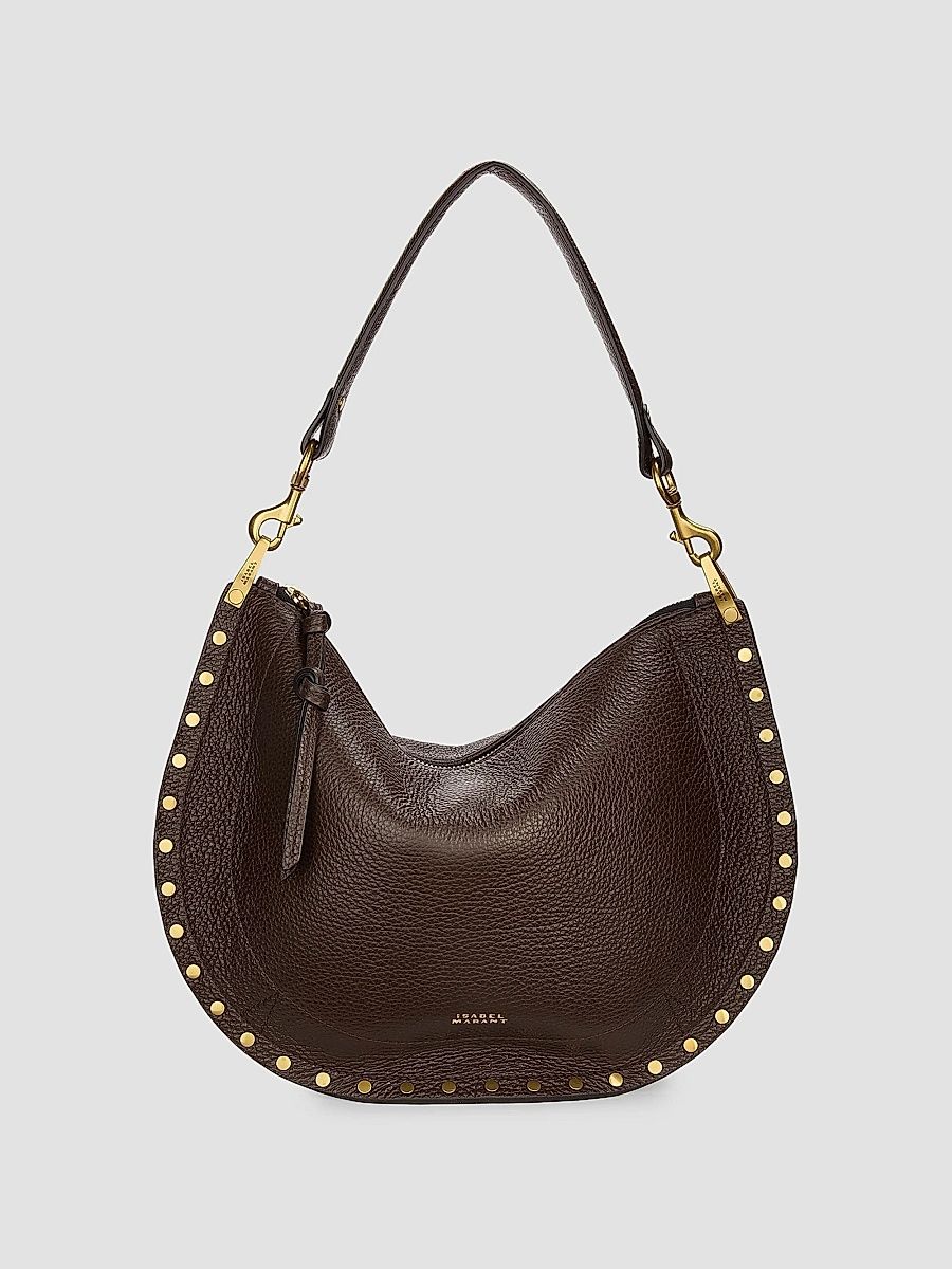 Isabel Marant Women's Oskan Soft Zip Leather Shoulder Bag - Coffee