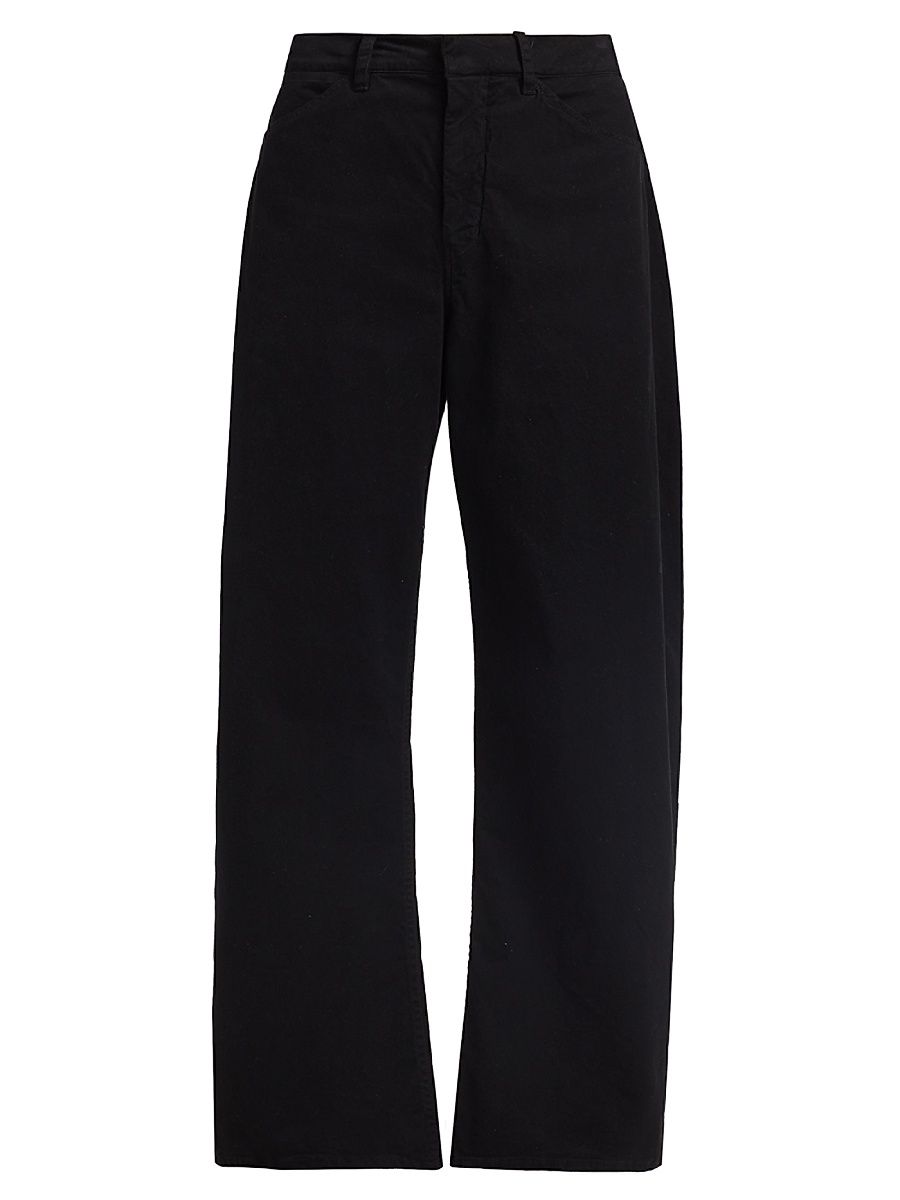 Women's Tribeca Cotton Mid-Rise Barrel Pants - Jet Black - Size 8