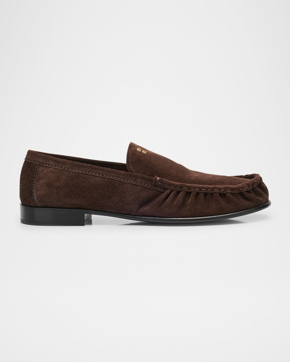 Suede Ruched Mocassin Loafers
