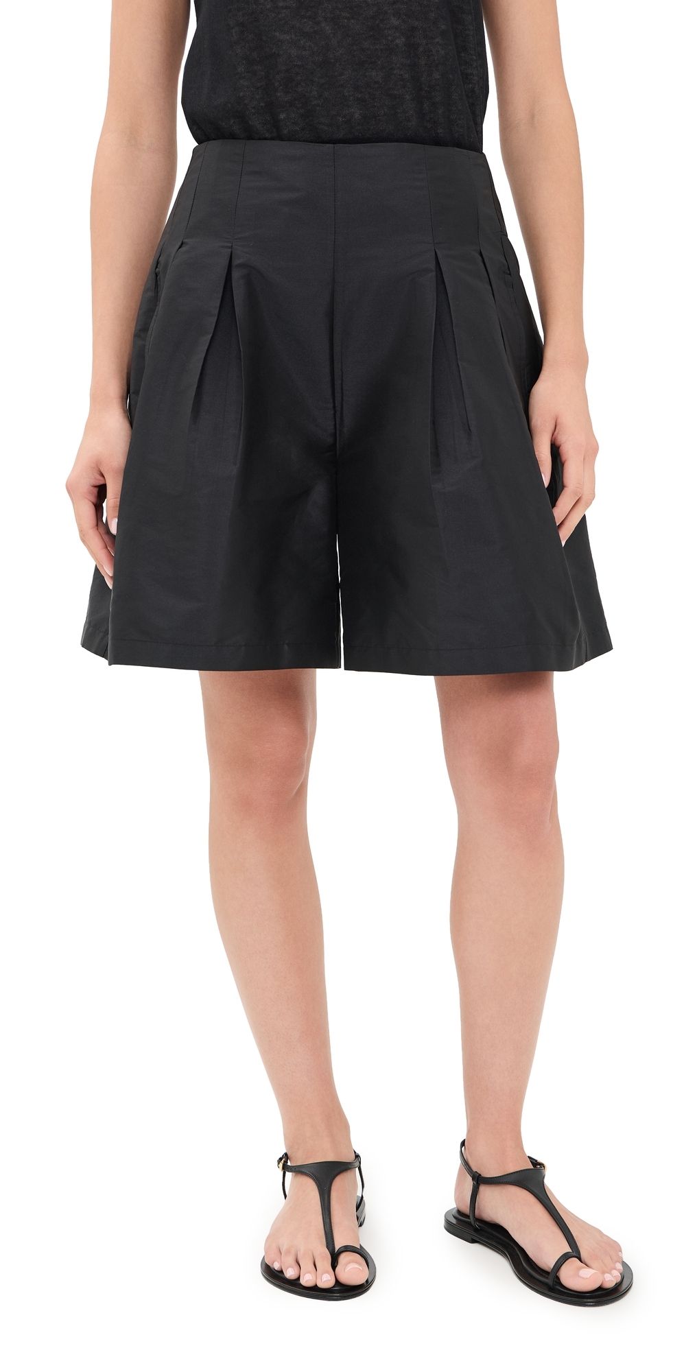 Chan Luu Techno Taffeta Long Shorts Bronze 4