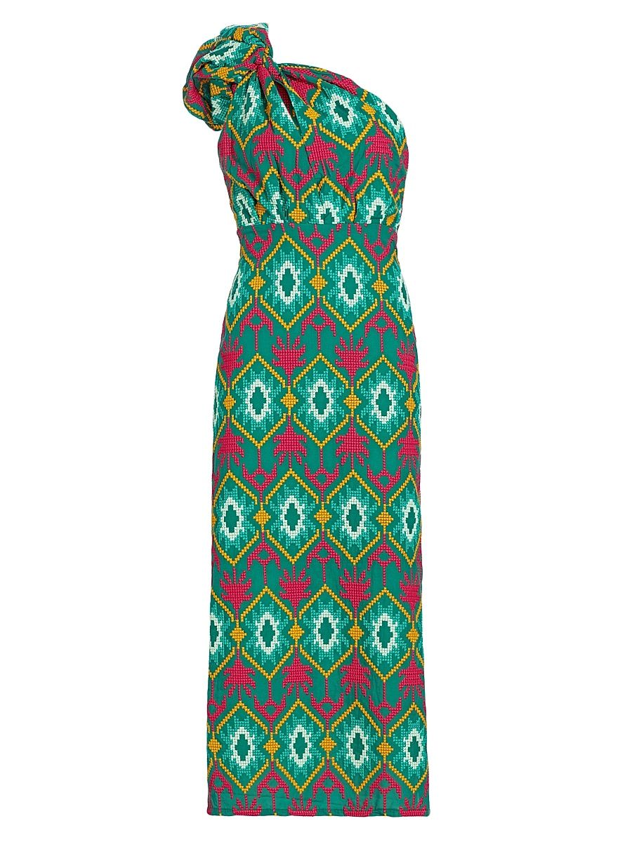 Women's Tropical Carisma Midi-Dress - Aqua - Size 2