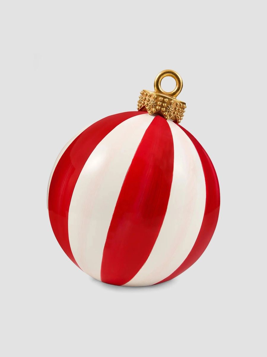 MacKenzie-Childs Red Stripe Medium Tabletop Ornament