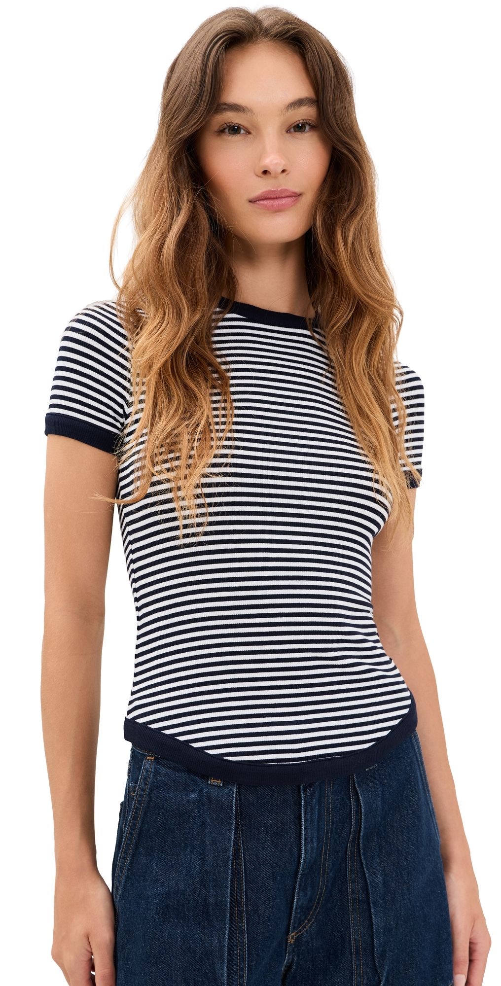 Favorite Daughter The Foundation Tee Navy/White Stripe S