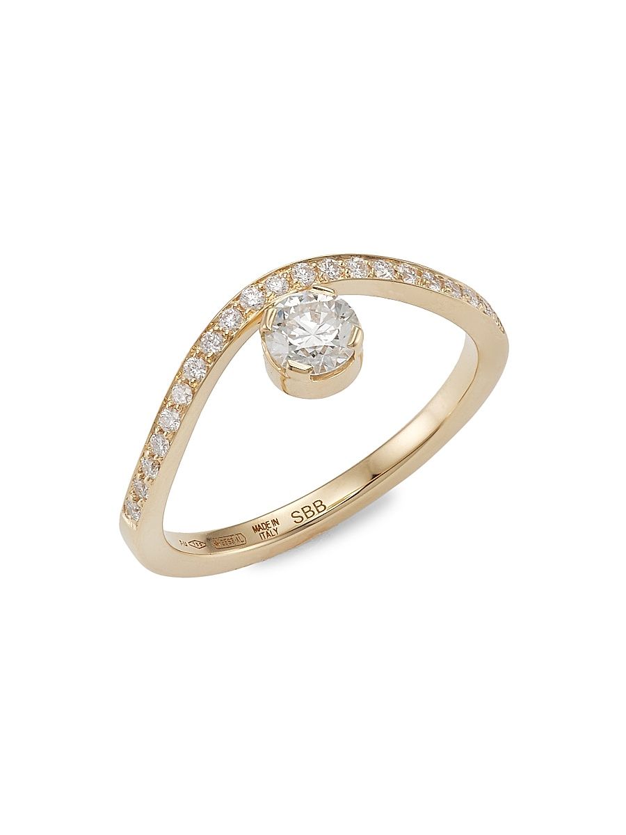 Women's Wild Beauty 18K Yellow Gold & Diamond Grace Grand Diamant Ring - Size 7