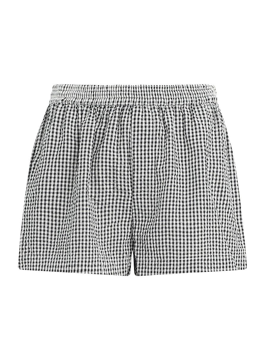 Women's The Checked Boxer Shorts - Black White Gingham - Size XS