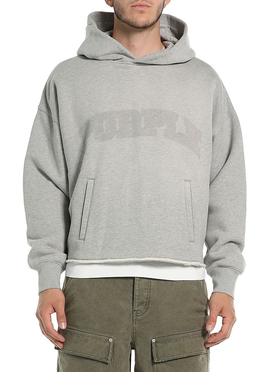 Men's Logo Fleece Oversized Hoodie - Grey - Size XL