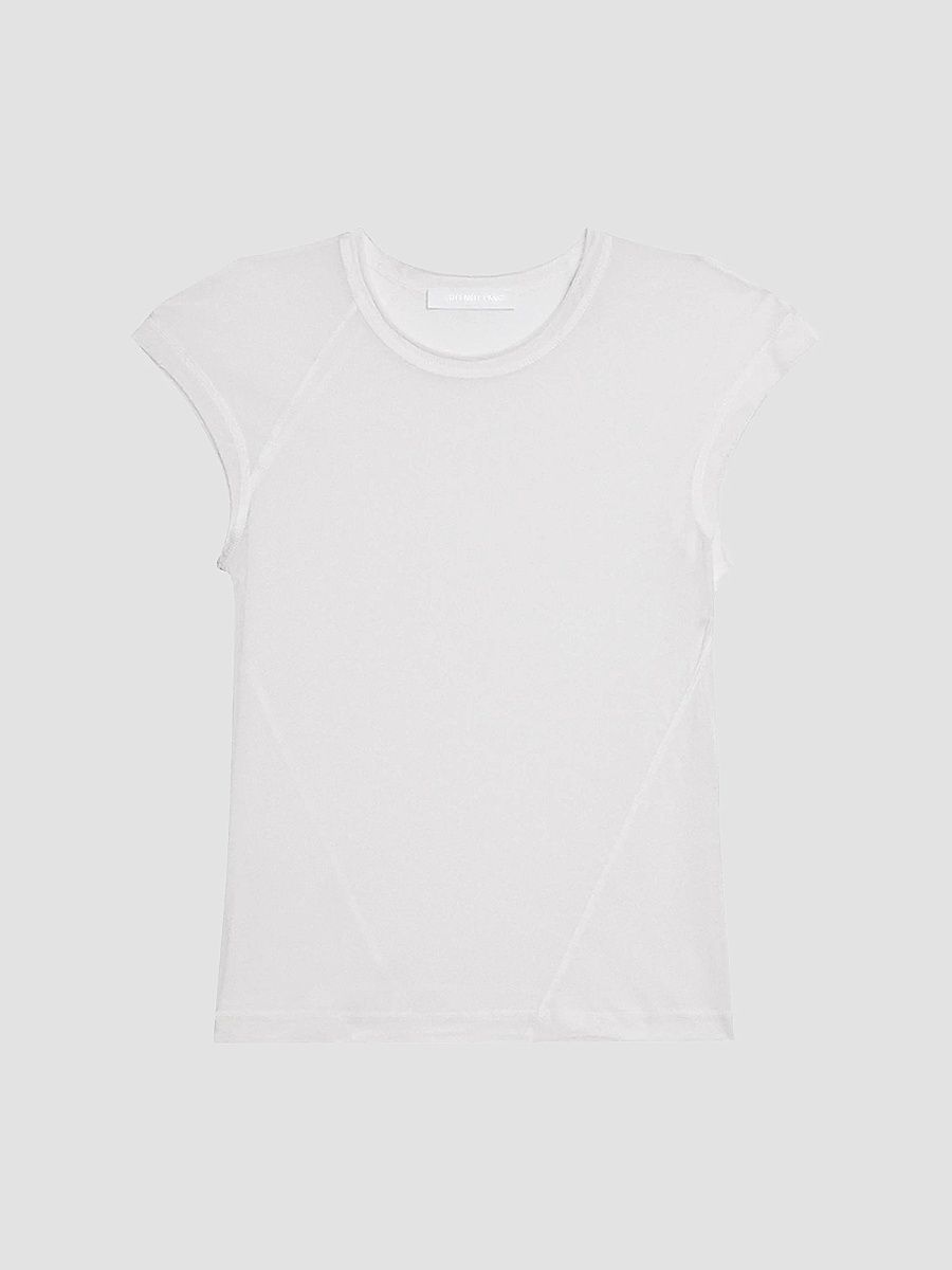 Helmut Lang Women's Twisted Crop Crewneck Top - White - Size Small
