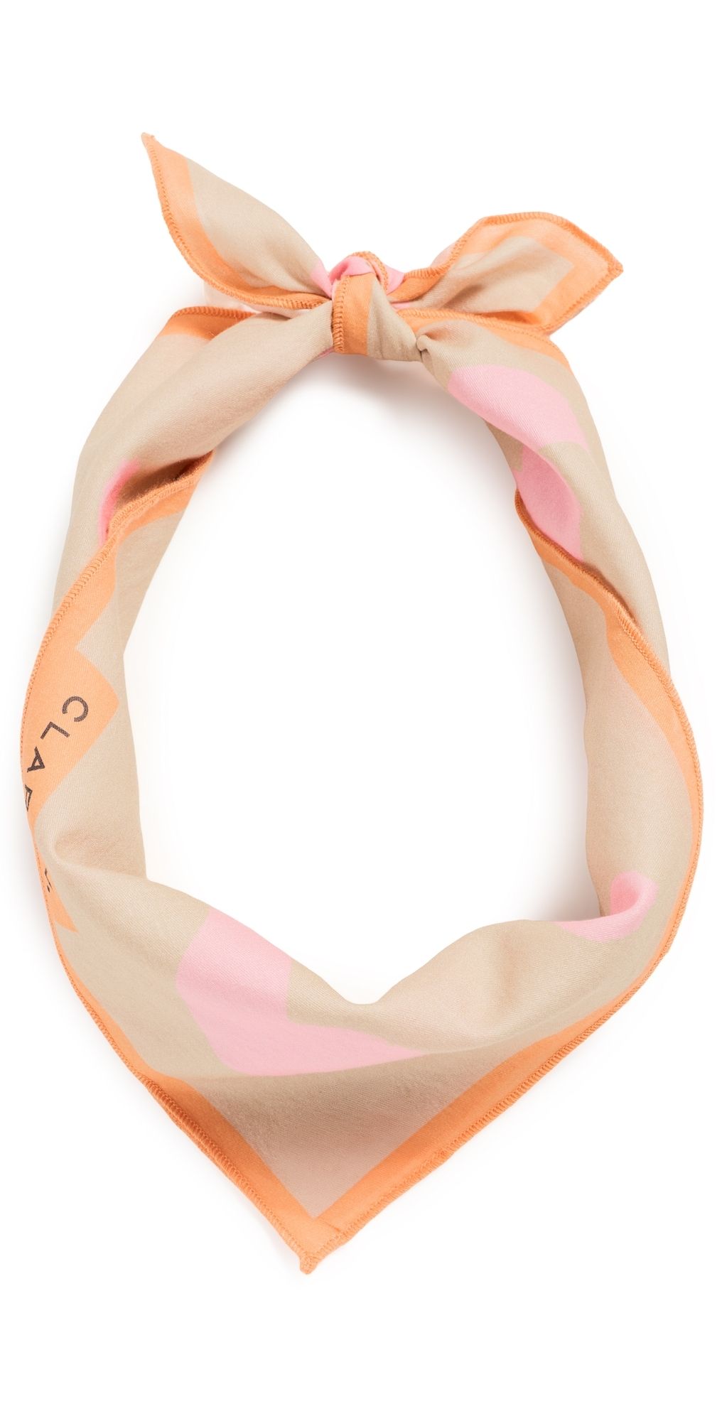 Clare V. Bandana Khaki with Pink One Size