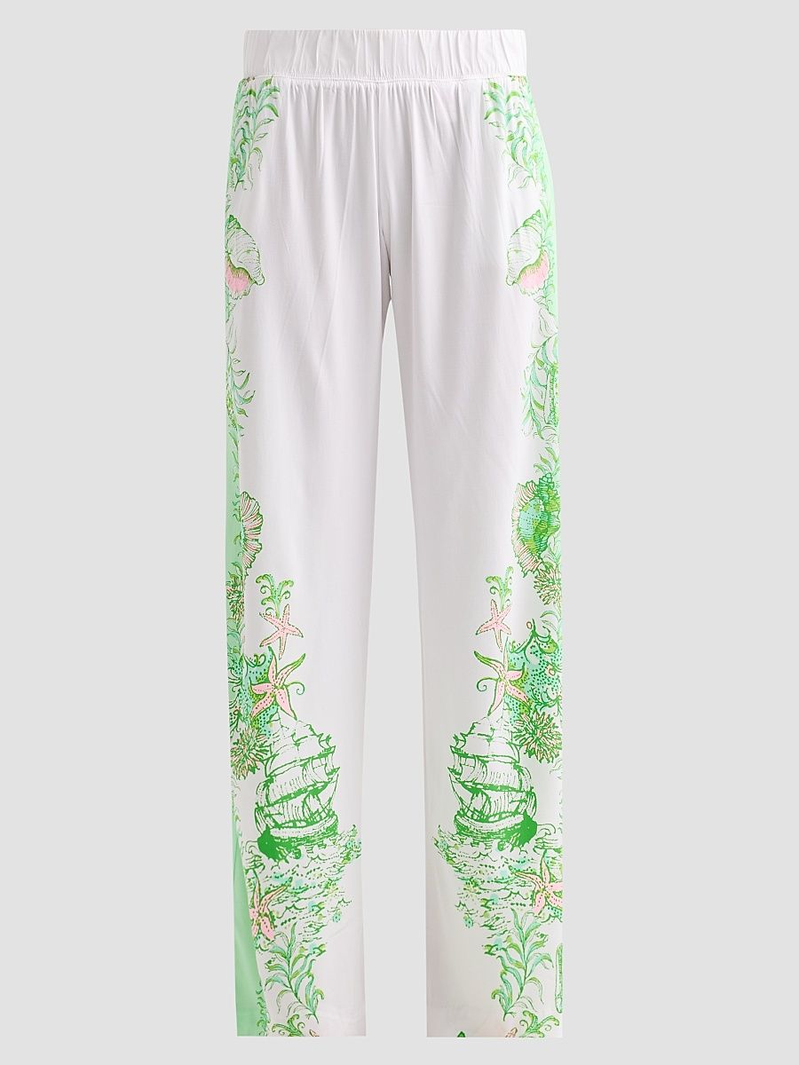 Women's Bal Harbour Printed Pants - Resort White - Size XL