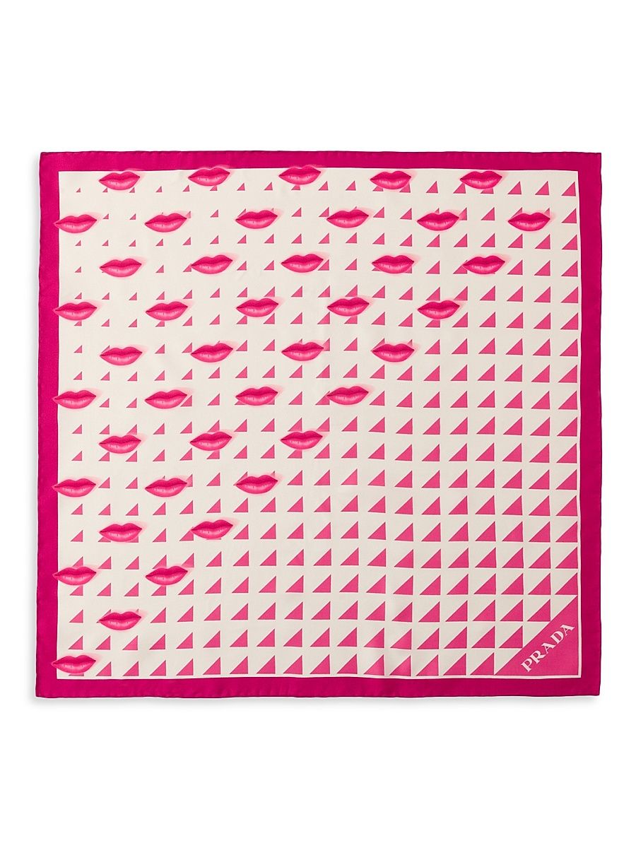 Women's Printed Silk Twill 55CM Square Scarf - Pink