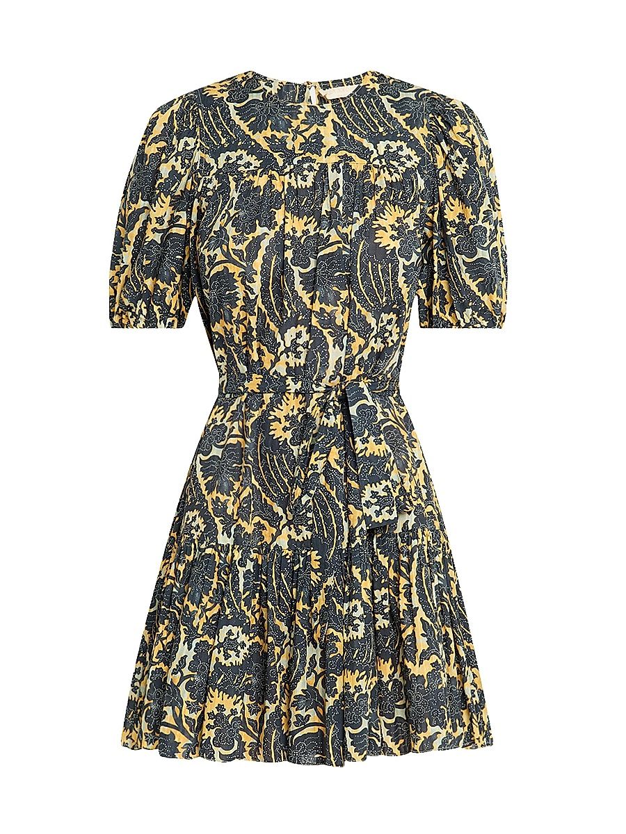 Women's Rosalie Floral Cotton-Blend Minidress - Multi Pattern - Size 14