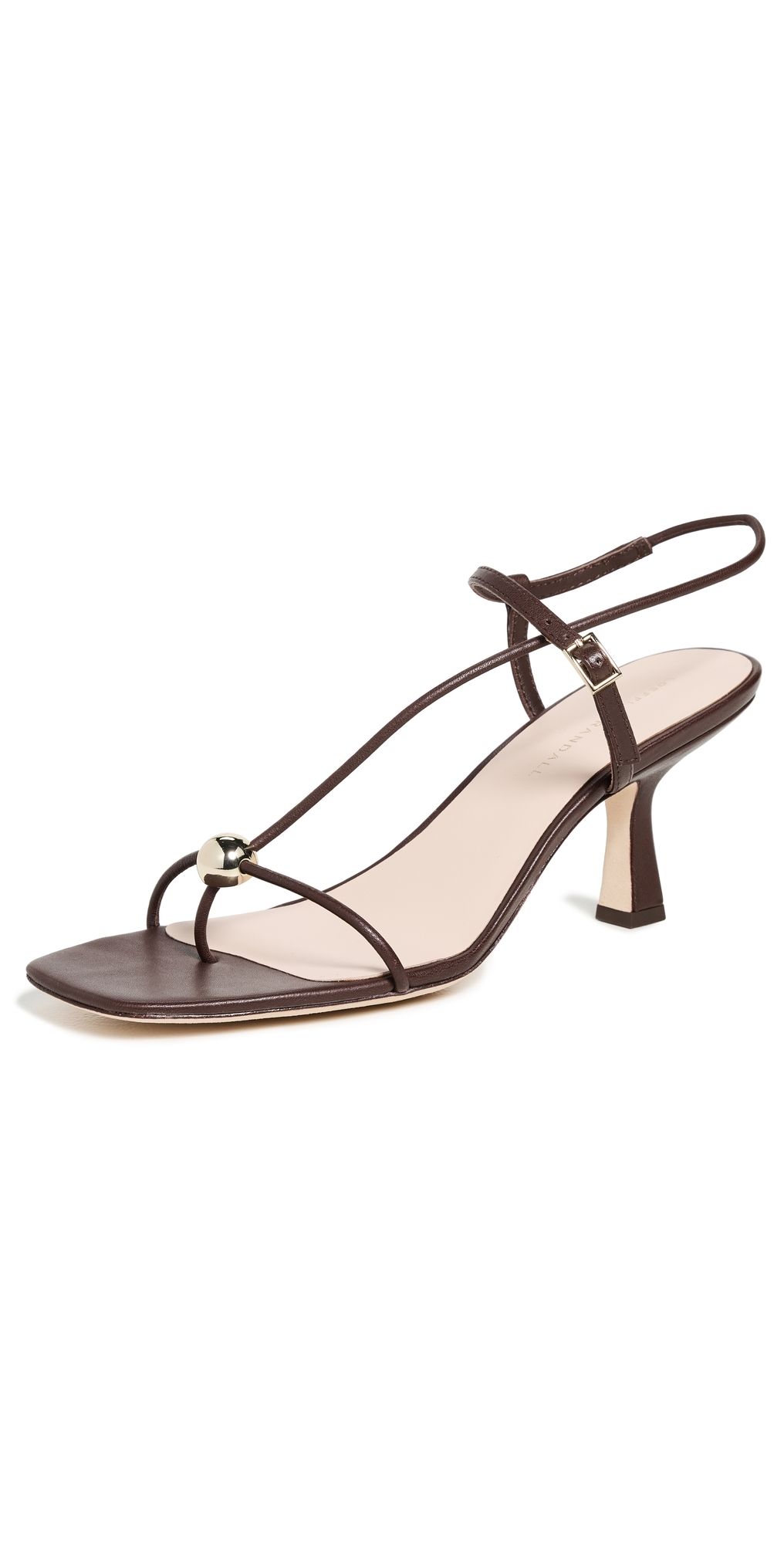 Loeffler Randall Triana Strappy Mid-Heel Sandals with Ball Espresso 5.5