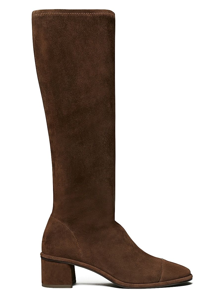 Women's 55MM Suede Knee-High Boots - Dark Cocoa - Size 9.5