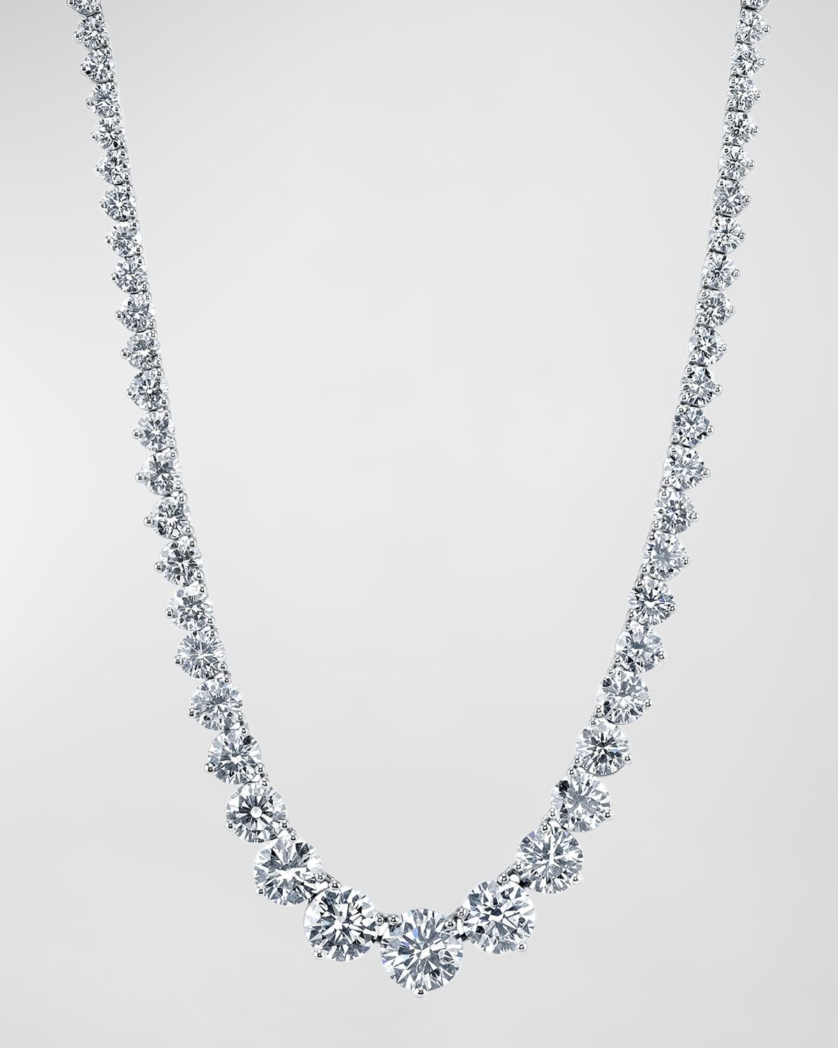 x Danielle Klein Platinum 3-Prong Riviera 16" Diamond Necklace, 11.00tcw