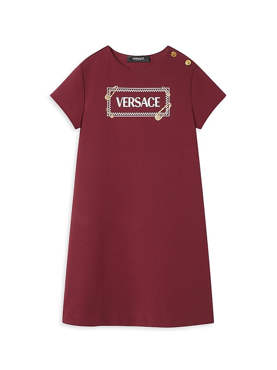Little Girl's & Girl's 90s Vintage Logo T-Shirt Dress - Garnet - Size 8