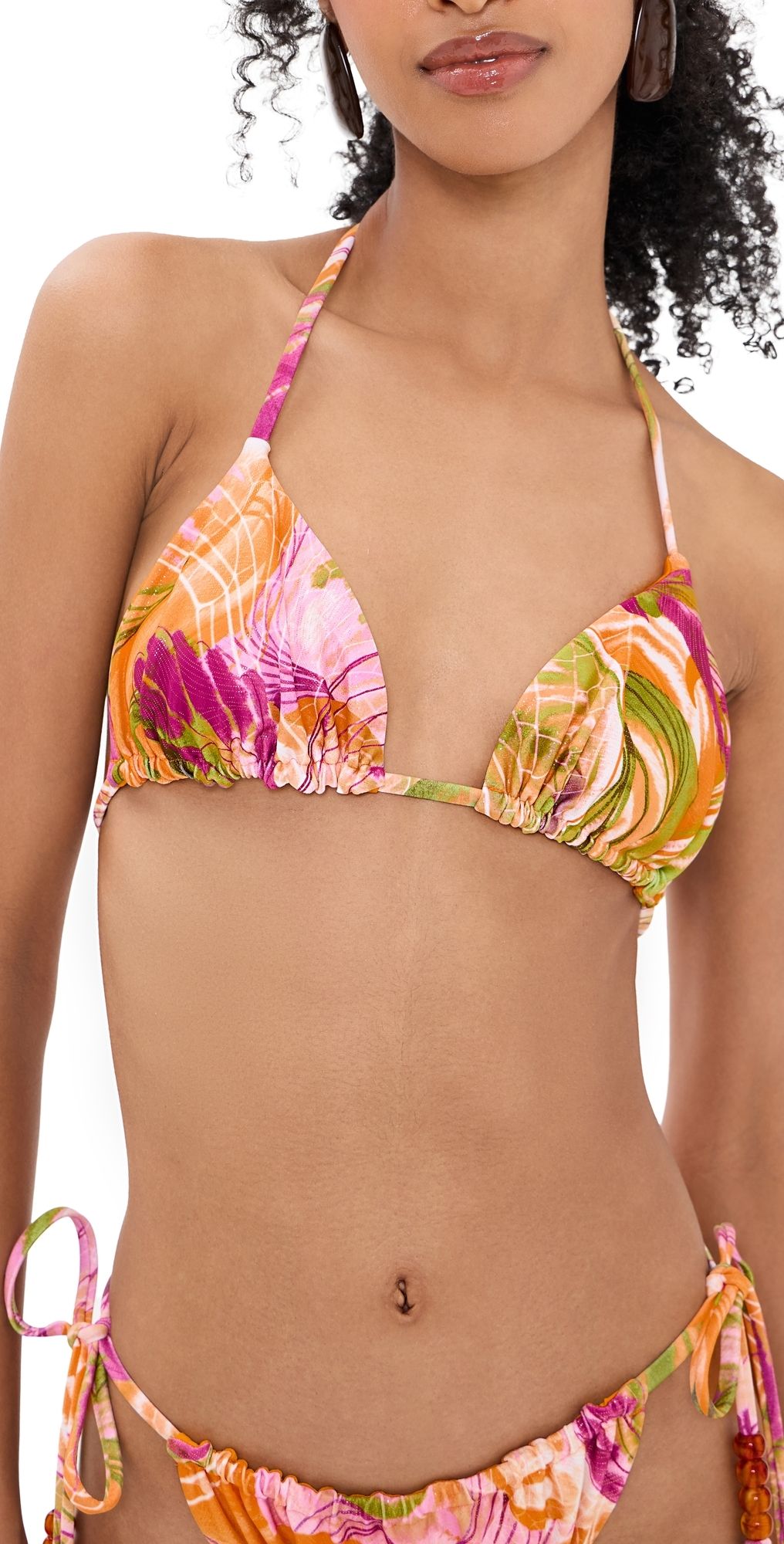 Andrea Iyamah Inti Bikini Top Vibra Print/Gold Bright M